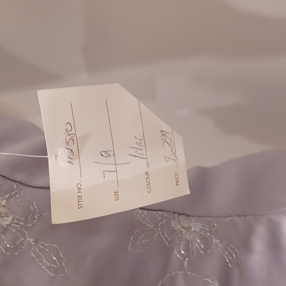 Jessica McClintock Gunne Sax Faux 2 Piece Lilac Satin Gown NEW- Sz. 7/8 - Picture 7 of 14